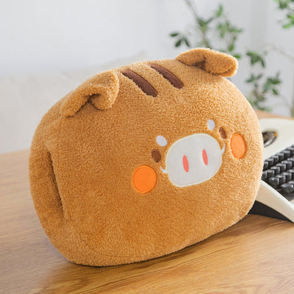 Animal Hand Warmer Pillow with Dual Side Openings and PP Cotton Filling, 5 Designs