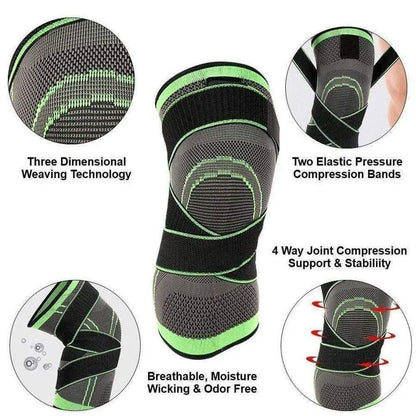 Knee Compression Sleeve with Four Adjustable Straps and Patella Support