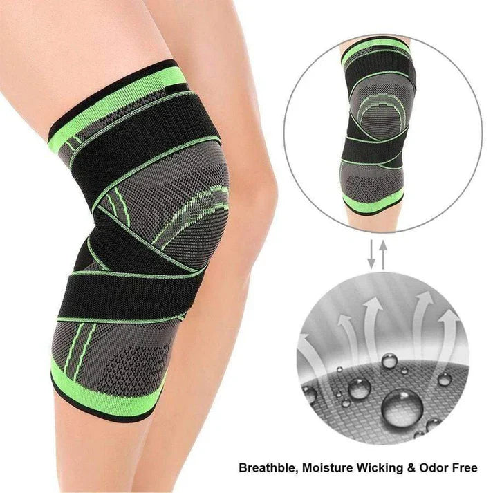 Knee Compression Sleeve with Four Adjustable Straps and Patella Support