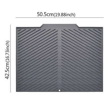 Dish Drying Mat with Dual Sided Grooves and Textured Grip Surface