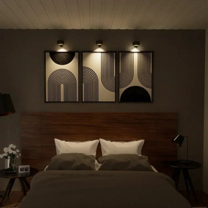 Cordless Magnetic Wall Lamp with 360° Rotation and Adjustable Brightness, 3 Color Temperatures