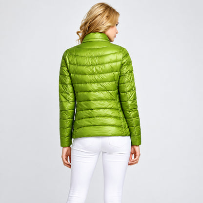Womens Lightweight Jacket with Front Placket Closure in Nine Colors