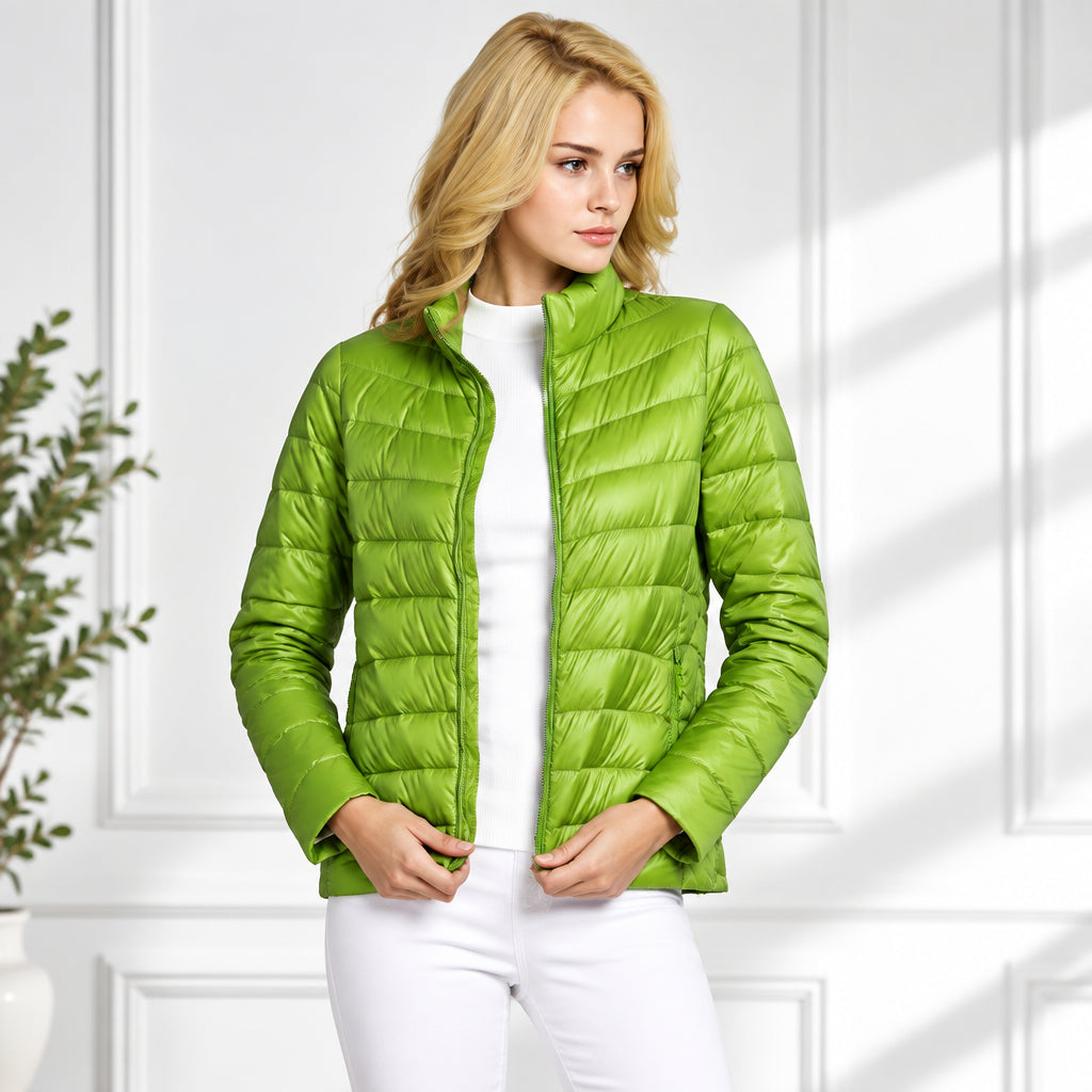 Womens Lightweight Jacket with Front Placket Closure in Nine Colors