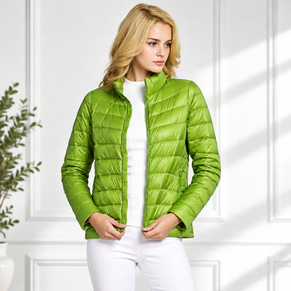 Womens Lightweight Jacket with Front Placket Closure in Nine Colors