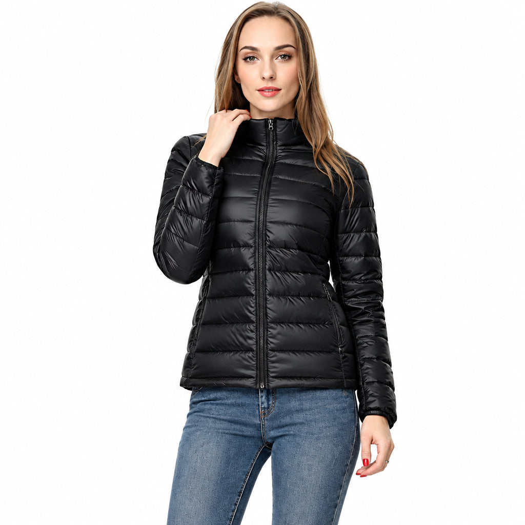Womens Lightweight Jacket with Front Placket Closure in Nine Colors