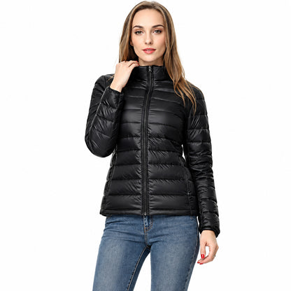 Womens Lightweight Jacket with Front Placket Closure in Nine Colors