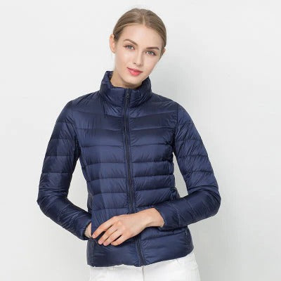 Womens Lightweight Jacket with Front Placket Closure in Nine Colors