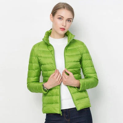 Womens Lightweight Jacket with Front Placket Closure in Nine Colors