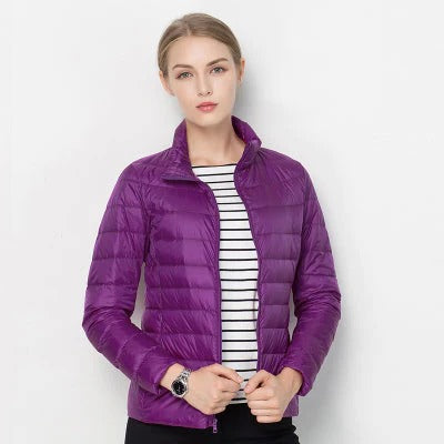 Womens Lightweight Jacket with Front Placket Closure in Nine Colors