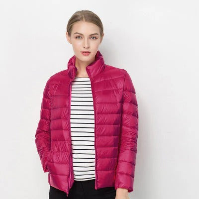 Womens Lightweight Jacket with Front Placket Closure in Nine Colors