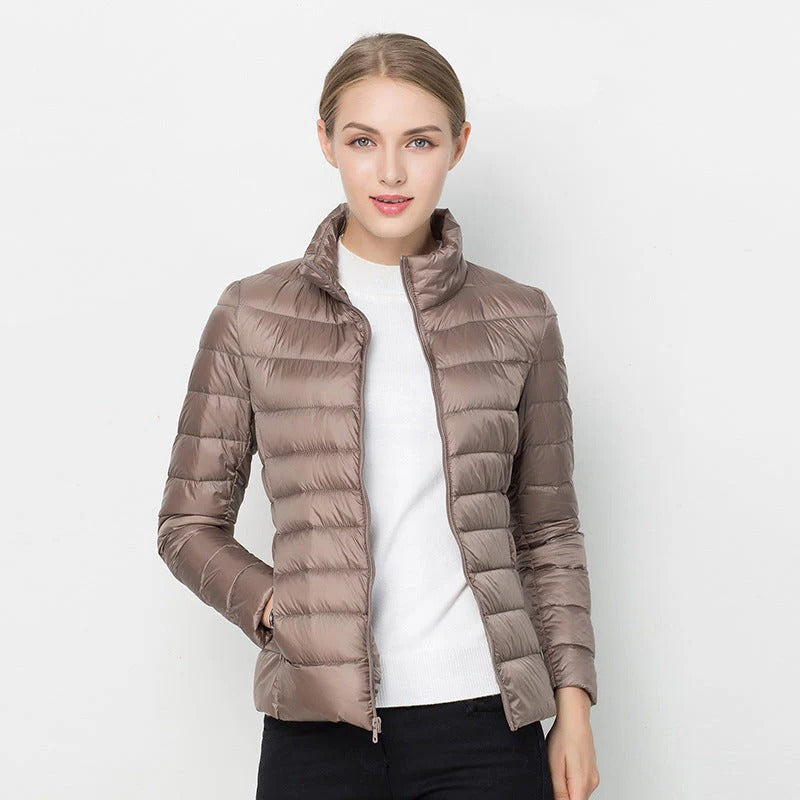 Womens Lightweight Jacket with Front Placket Closure in Nine Colors