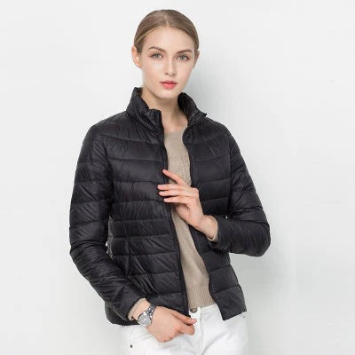 Womens Lightweight Jacket with Front Placket Closure in Nine Colors
