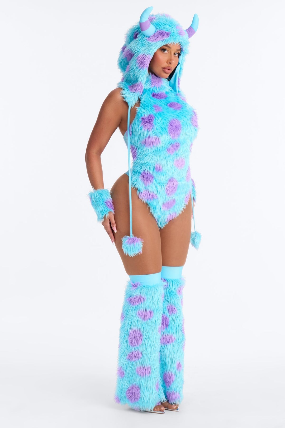 Four Piece Dino Inspired Set with Warm Leg Coverings