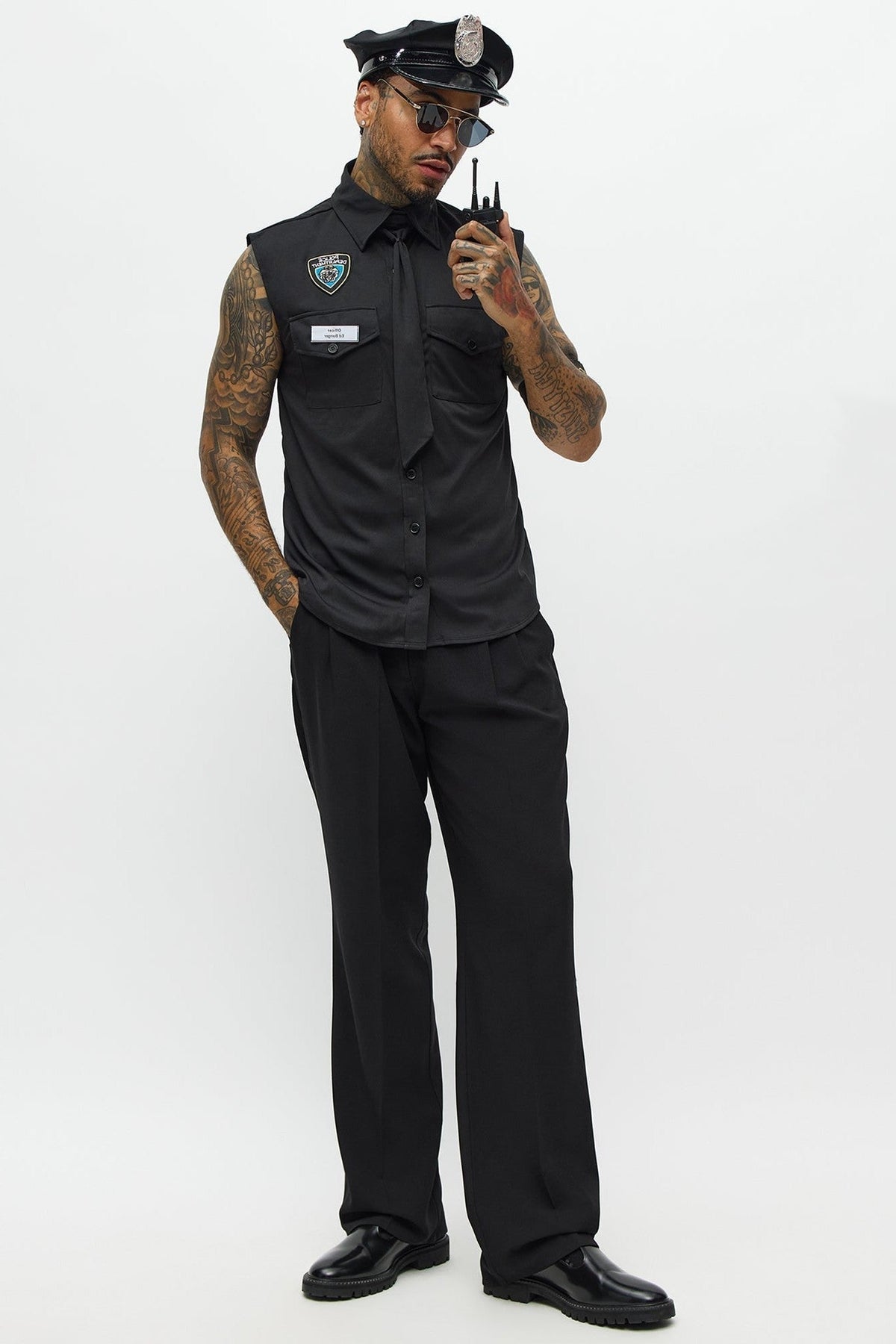 Two Piece Uniform Look with Shirt and Matching Cap