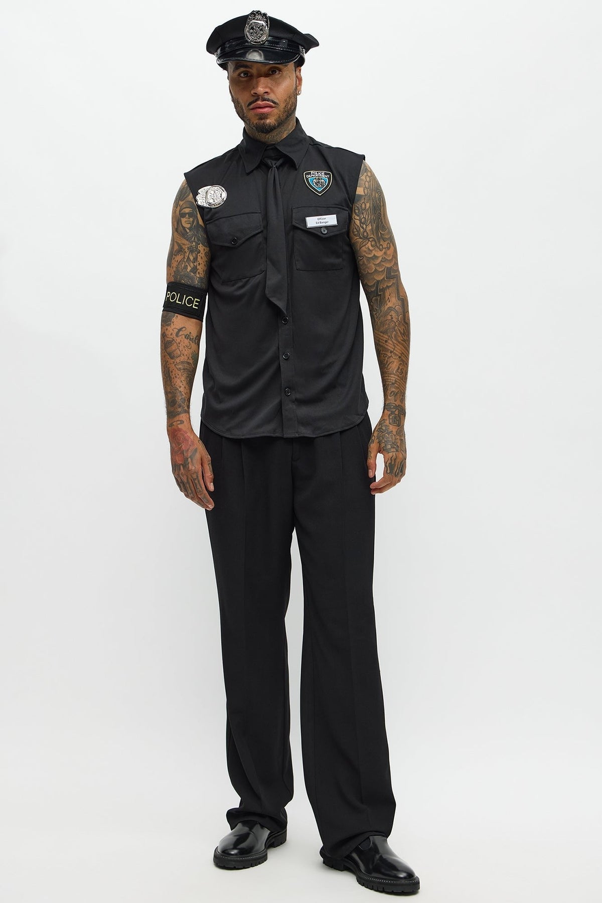 Two Piece Uniform Look with Shirt and Matching Cap