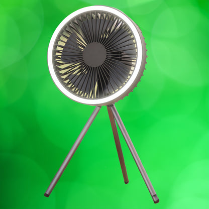 Portable Rechargeable Fan with LED and Built in Power Bank