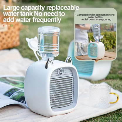 Mini Air Conditioner with 3-Speed Fan & Mist Sprayer