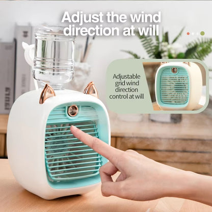 Mini Air Conditioner with 3-Speed Fan & Mist Sprayer