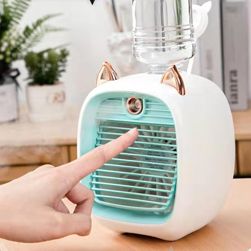 Mini Air Conditioner with 3-Speed Fan & Mist Sprayer