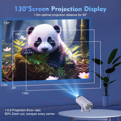 Smart 4K Mini Projector with Dual WiFi and Bluetooth Connectivity