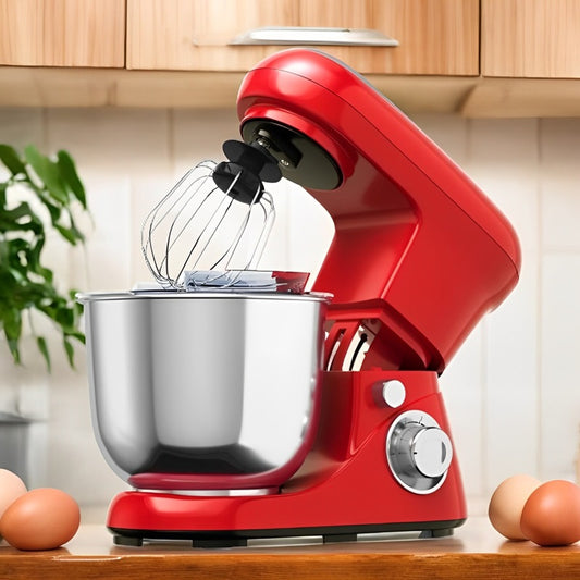 Powerful 6-Speed Stand Mixer with 5.3Qt Stainless Steel Bowl and Versatile Attachments