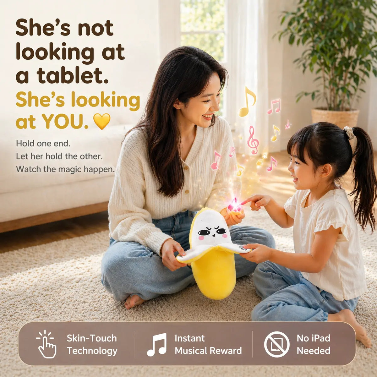 Interactive Plush Toy for Two Players with Laughter Trigger Mechanism