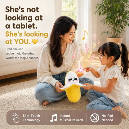 Interactive Plush Toy for Two Players with Laughter Trigger Mechanism