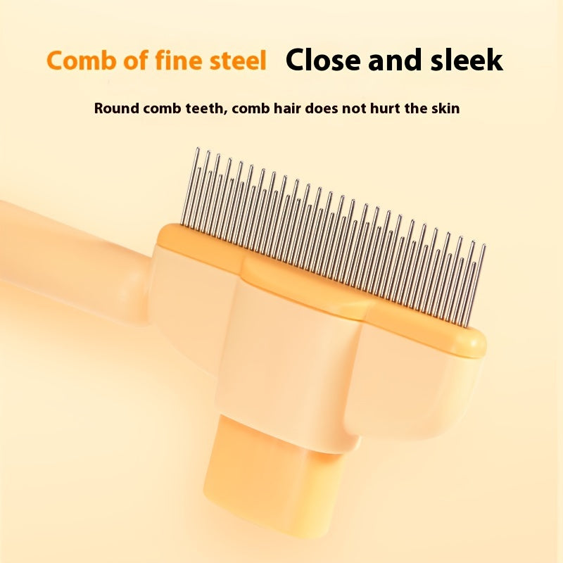 Stainless Steel Flea Comb for Dogs and Cats with Extra Fine Teeth and a One Press Hair Release
