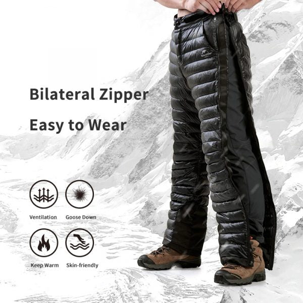 Insulated Pants with Side Leg Zippers for Cold Weather