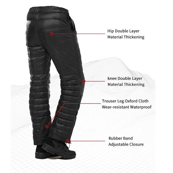 Insulated Pants with Side Leg Zippers for Cold Weather