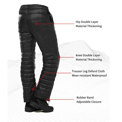 Insulated Pants with Side Leg Zippers for Cold Weather