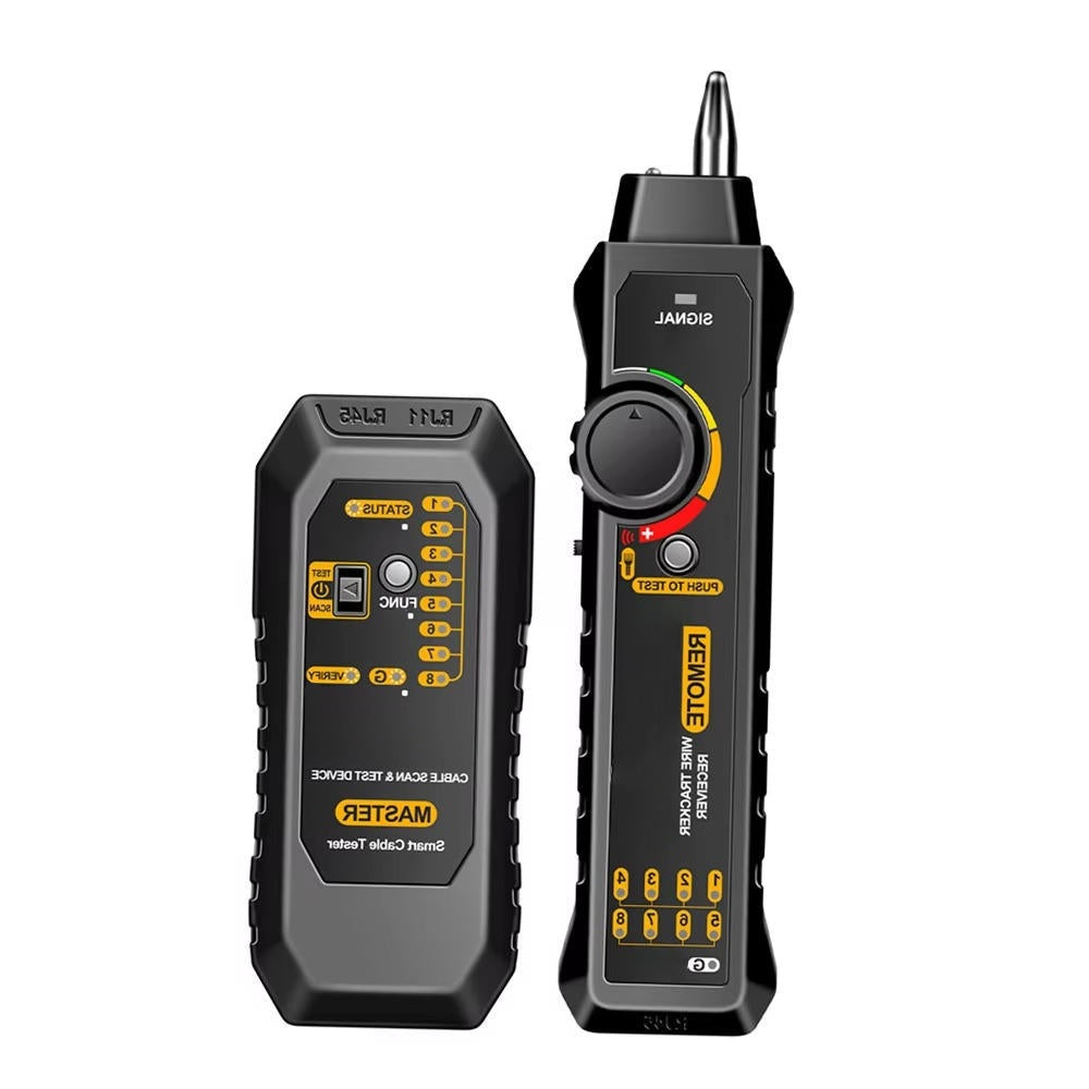 Network Cable Tester with Transmitter Receiver and LED Flashlight
