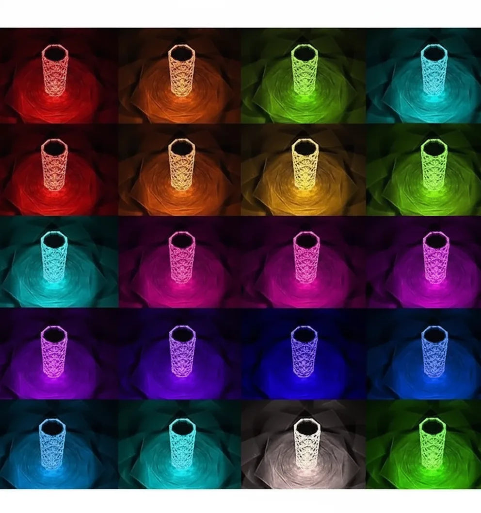 Kristall-Tischlampe mit 3D-Diamant-Effekt und RGB-Licht -    Zorenza