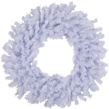 Petite White Holiday Wreath with Bendable Branches 20 Inch Unlit