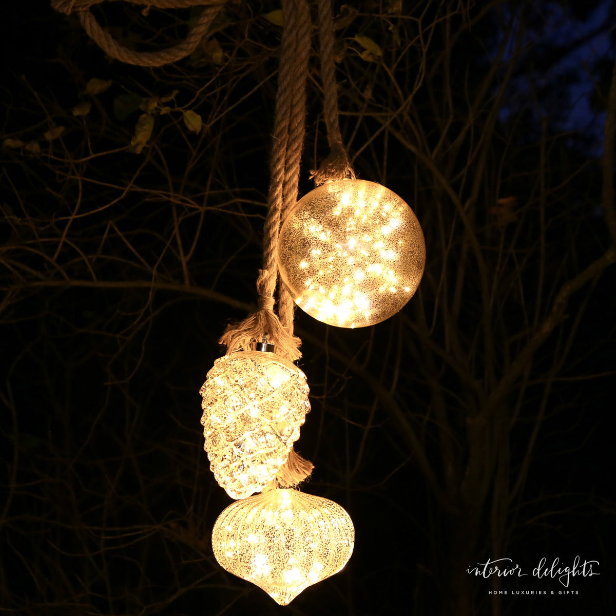 Luster Glass LED Individual Ornament in Pinecone shape - perfect for illuminating your festive displays.