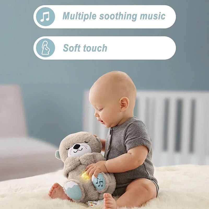 Calming Breathing Otter Toy with Music and Lights