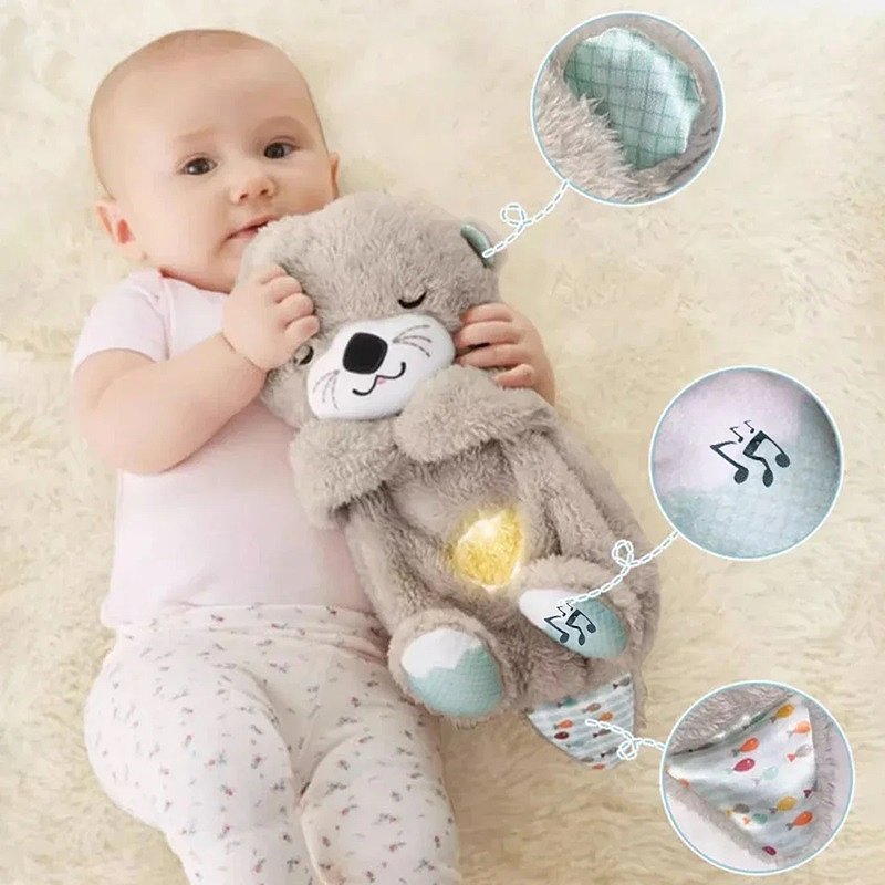 Calming Breathing Otter Toy with Music and Lights