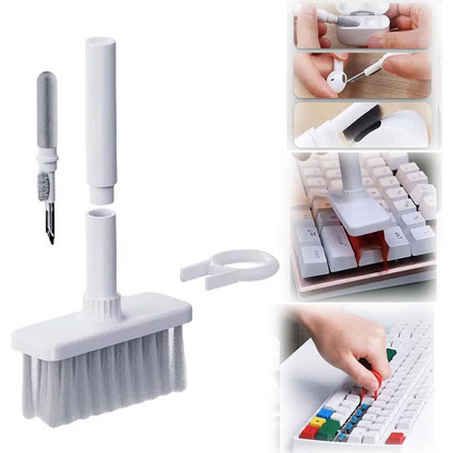Five Tool Keyboard and Earphone Cleaning Pen with Bristles, Sponge, Brush, Pen Tip and Keycap Puller