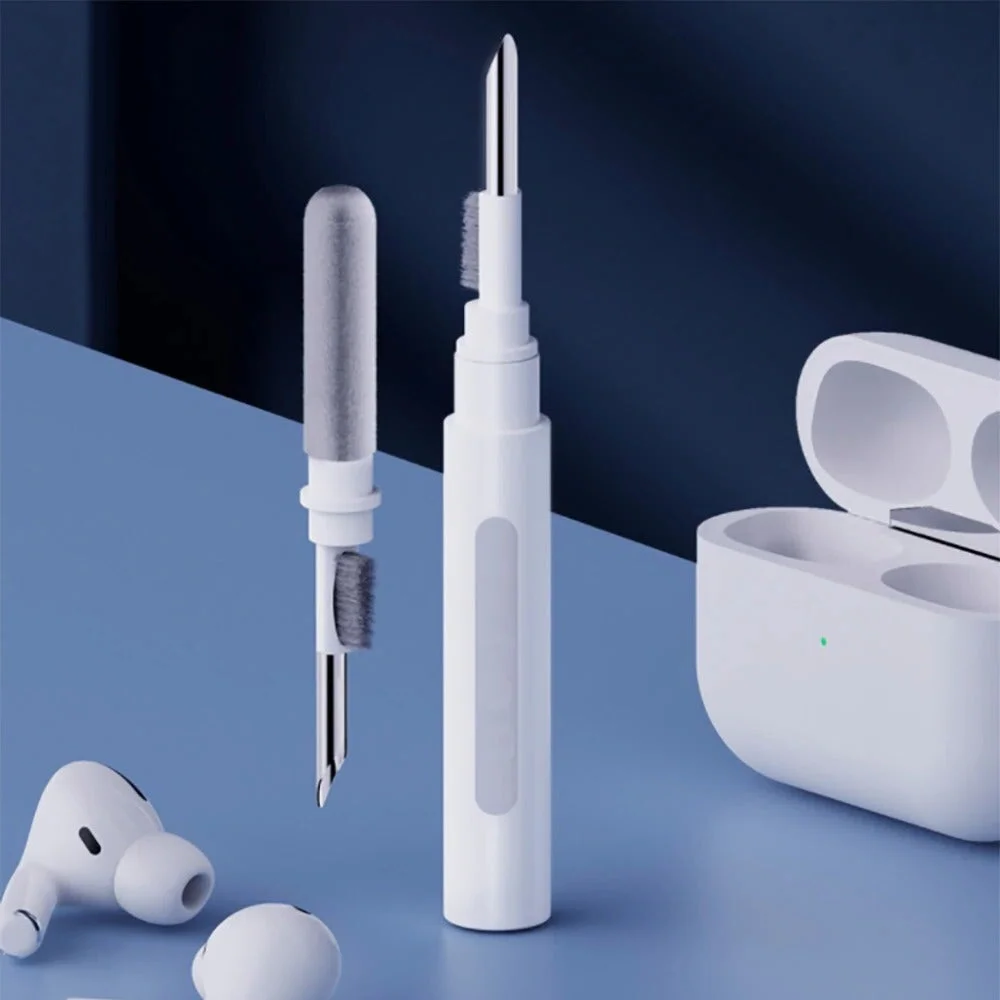 Five Tool Keyboard and Earphone Cleaning Pen with Bristles, Sponge, Brush, Pen Tip and Keycap Puller