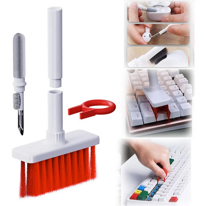 Five Tool Keyboard and Earphone Cleaning Pen with Bristles, Sponge, Brush, Pen Tip and Keycap Puller
