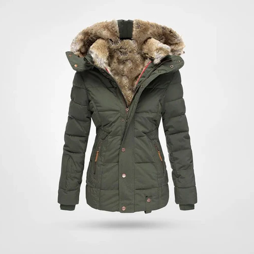 Hooded Winter Coat with Fleece Lining and Water Resistant Shell