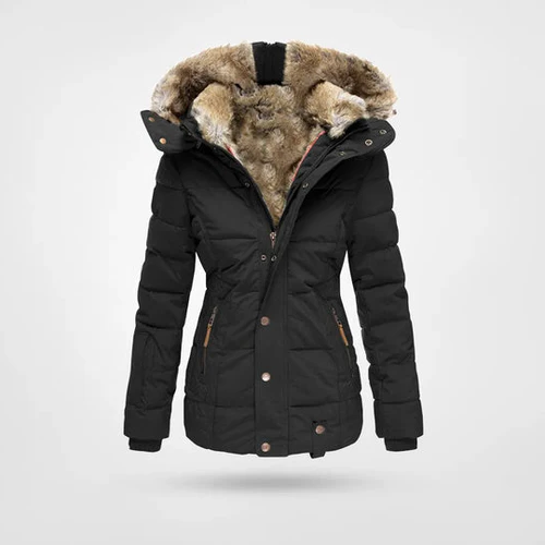 Hooded Winter Coat with Fleece Lining and Water Resistant Shell