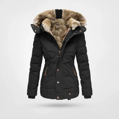 Hooded Winter Coat with Fleece Lining and Water Resistant Shell