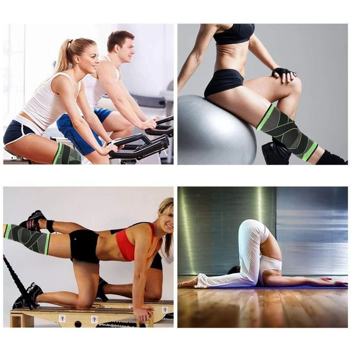 Knee Compression Sleeve with Four Adjustable Straps and Patella Support