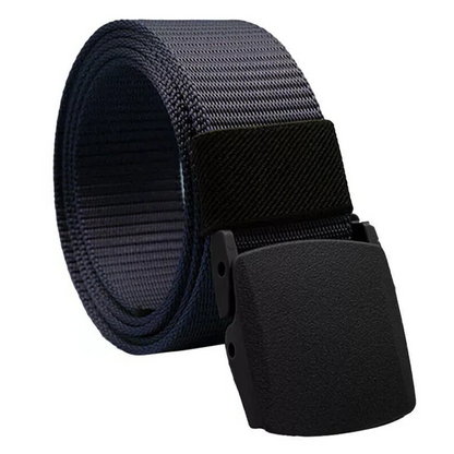 Mens Nylon Canvas Web Belt with Hook and Loop Adjustment and Plastic Cam Buckle