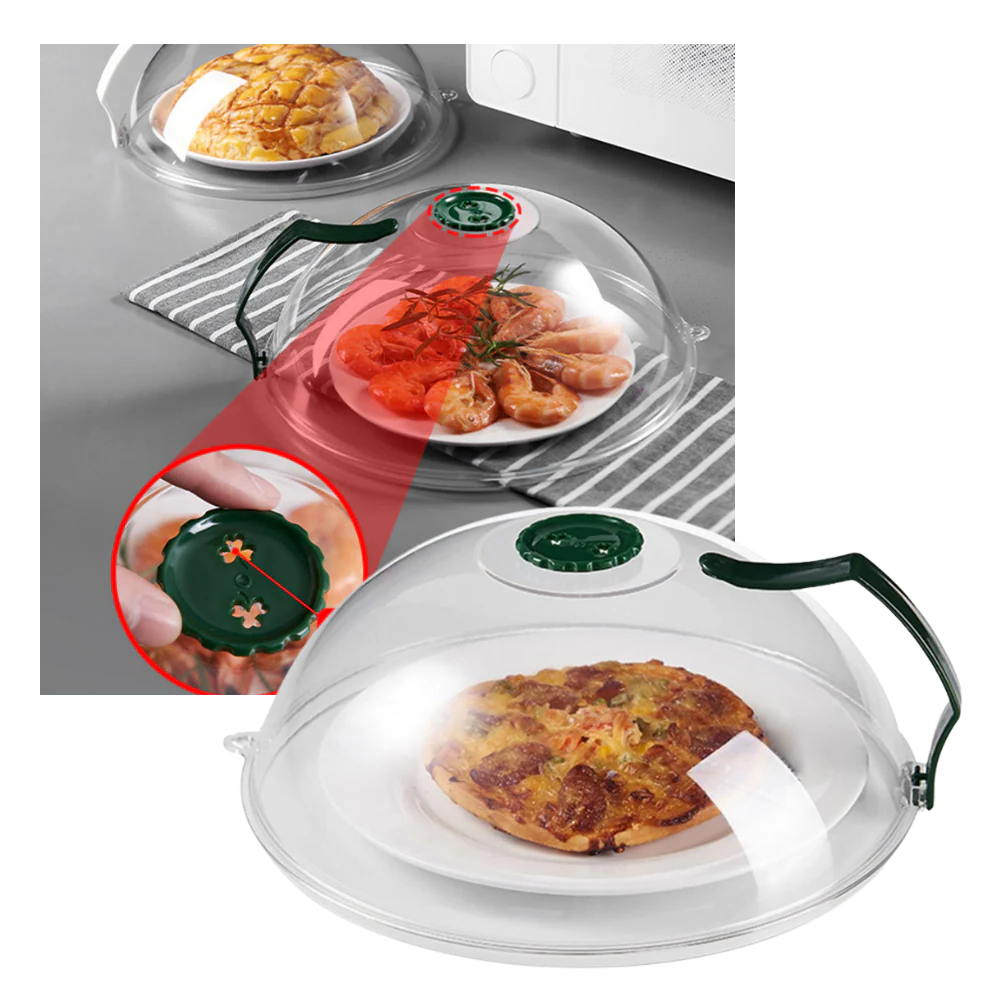 Anti Splash Microwave Food Cover with Steam Vent for Plates and Bowls