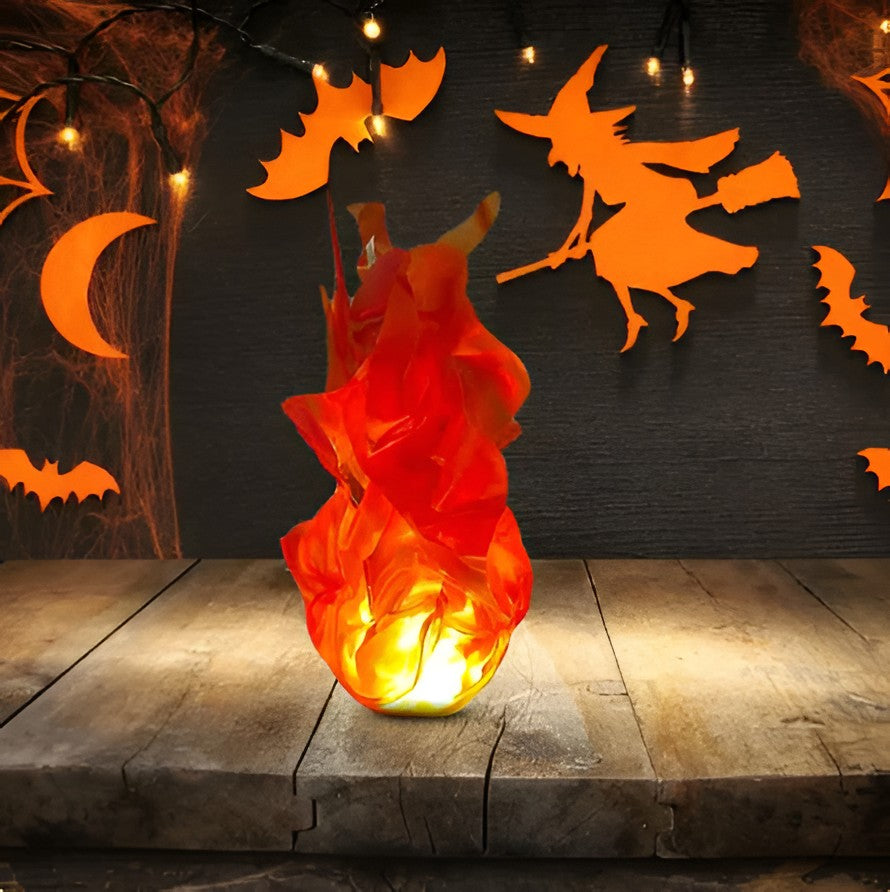 Handheld LED Fireball Prop with Two Tone Shell and Floating Look for Wizard and Witch Costumes