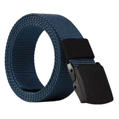 Mens Nylon Canvas Web Belt with Hook and Loop Adjustment and Plastic Cam Buckle