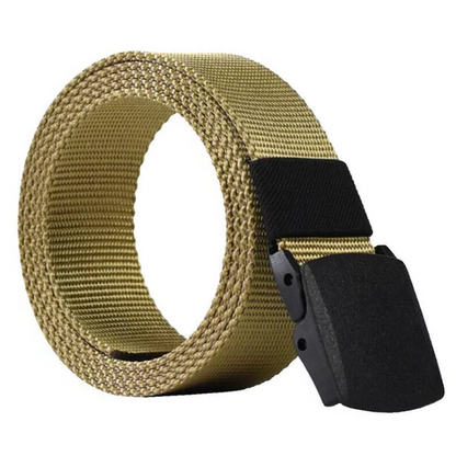 Mens Nylon Canvas Web Belt with Hook and Loop Adjustment and Plastic Cam Buckle