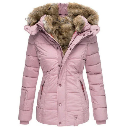 Hooded Winter Coat with Fleece Lining and Water Resistant Shell